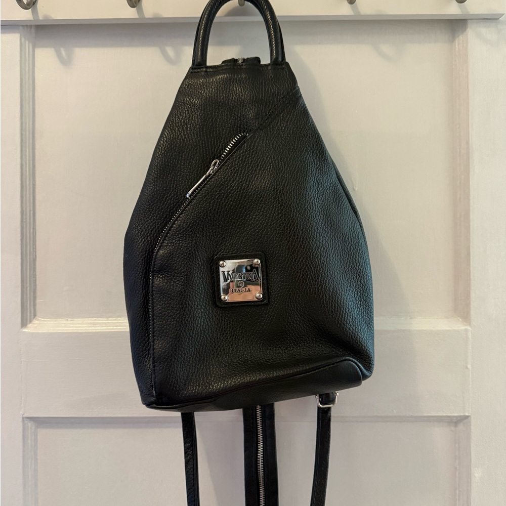Black Leather Backpack